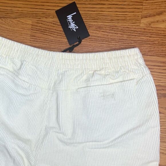 Stussy Wide Wale Cord Shorts Men's W30 NWT White Corduroy - Picture 6 of 6